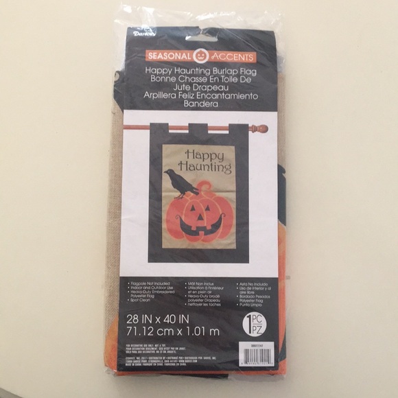 Seasonal Accents Other - Happy Haunting 🎃 Burlap Flag